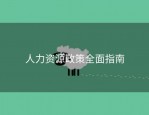 人力资源政策全面指南