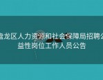 盘龙区人力资源和社会保障局招聘公益性岗位工作人员公告