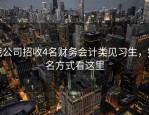 我公司招收4名财务会计类见习生，报名方式看这里
