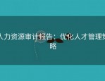 人力资源审计报告：优化人才管理策略