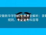 安徽新华学院招生信息全解析：录取规则、专业选考科目等