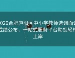 2020合肥庐阳区中小学教师选调面试成绩公布，一站式服务平台助您轻松上岸