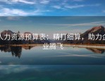 人力资源预算表：精打细算，助力企业腾飞