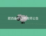 肥西最新招聘教师公告