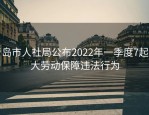 青岛市人社局公布2022年一季度7起重大劳动保障违法行为