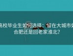 高校毕业生如何选择：留在大城市如合肥还是回老家淮北？