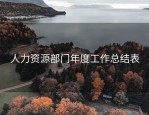 人力资源部门年度工作总结表