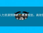 人力资源预算表：精准规划，高效管理