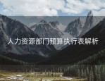 人力资源部门预算执行表解析