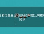合肥恒鑫生活科技股份有限公司招聘简章