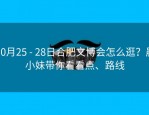 10月25 - 28日合肥文博会怎么逛？晨小妹带你看看点、路线