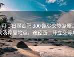 2 月 1 日起合肥 300 路公交恢复原走向及停靠站点，途径西二环立交等地