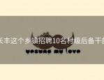 长丰这个乡镇招聘10名村级后备干部