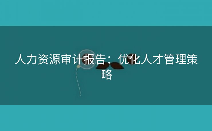 人力资源审计报告:优化人才管理策略 人力资源审计报告:优化人才管理策略