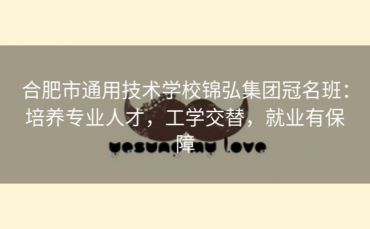 合肥市通用技术学校锦弘集团冠名班:培养专业人才,工学交替,就业有保障 合肥市通用技术学校锦弘集团冠名班:培养专业人才,工学交替,就业有保障