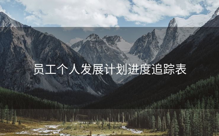 员工个人发展计划进度追踪表 员工个人发展计划进度追踪表
