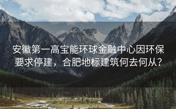 安徽第一高宝能环球金融中心因环保要求停建,合肥地标建筑何去何从? 安徽第一高宝能环球金融中心因环保要求停建,合肥地标建筑何去何从?