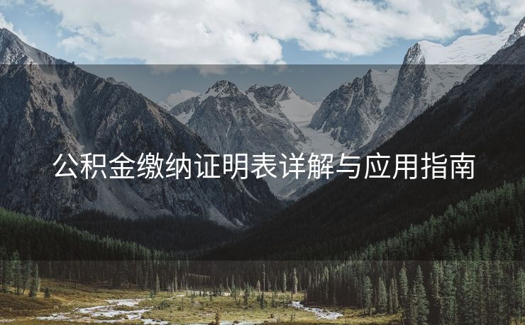 公积金缴纳证明表详解与应用指南 公积金缴纳证明表详解与应用指南