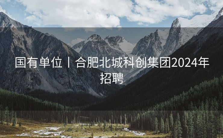 国有单位丨合肥北城科创集团2024年招聘 国有单位丨合肥北城科创集团2024年招聘
