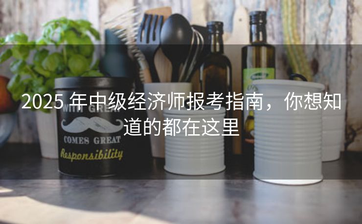 2025 年中级经济师报考指南,你想知道的都在这里 2025 年中级经济师报考指南,你想知道的都在这里