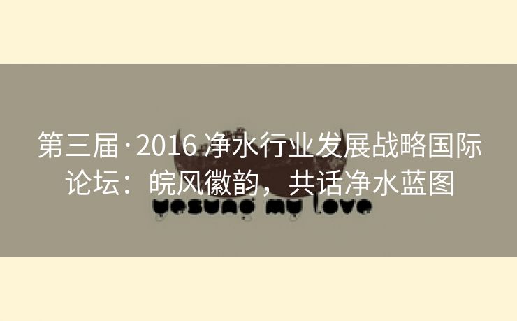 第三届·2016 净水行业发展战略国际论坛:皖风徽韵,共话净水蓝图 第三届·2016 净水行业发展战略国际论坛:皖风徽韵,共话净水蓝图