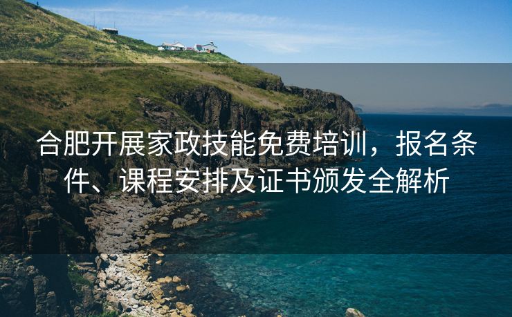 合肥开展家政技能免费培训,报名条件、课程安排及证书颁发全解析 合肥开展家政技能免费培训,报名条件、课程安排及证书颁发全解析