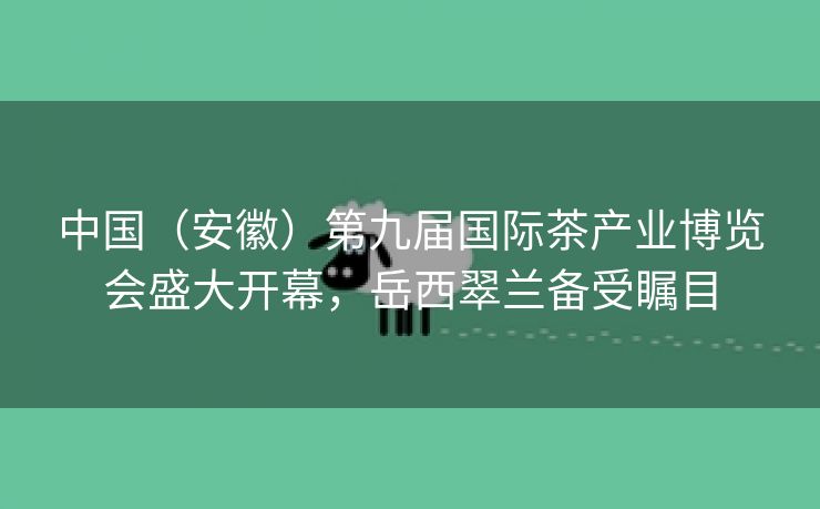 中国(安徽)第九届国际茶产业博览会盛大开幕,岳西翠兰备受瞩目 中国(安徽)第九届国际茶产业博览会盛大开幕,岳西翠兰备受瞩目