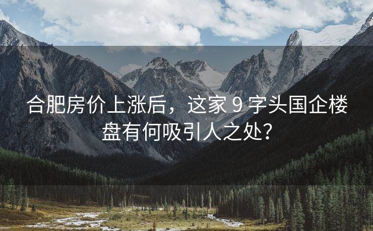 合肥房价上涨后,这家 9 字头国企楼盘有何吸引人之处? 合肥房价上涨后,这家 9 字头国企楼盘有何吸引人之处?