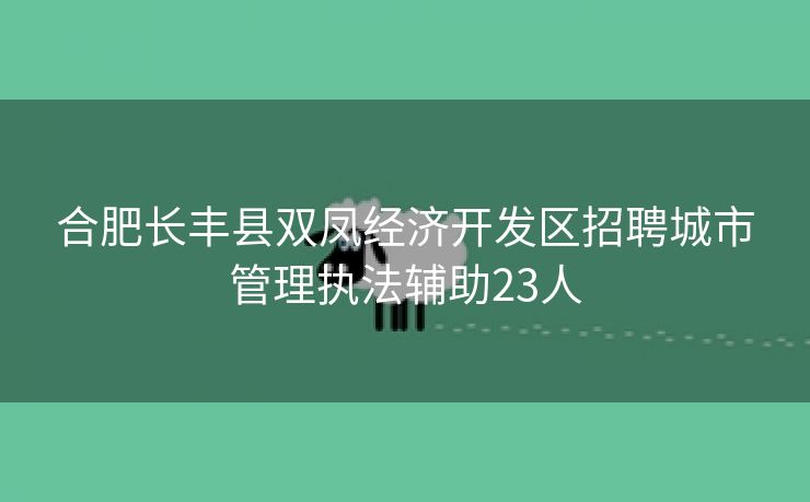 合肥长丰县双凤经济开发区招聘城市管理执法辅助23人 合肥长丰县双凤经济开发区招聘城市管理执法辅助23人