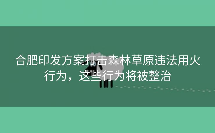 合肥印发方案打击森林草原违法用火行为,这些行为将被整治 合肥印发方案打击森林草原违法用火行为,这些行为将被整治