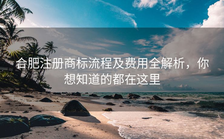 合肥注册商标流程及费用全解析,你想知道的都在这里 合肥注册商标流程及费用全解析,你想知道的都在这里