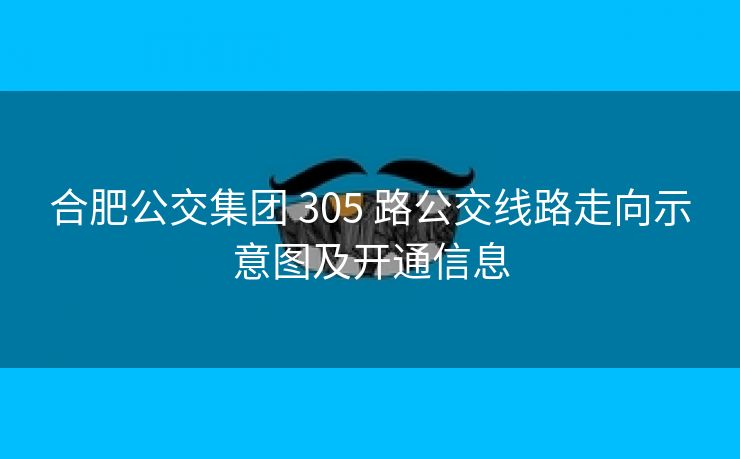 合肥公交集团 305 路公交线路走向示意图及开通信息 合肥公交集团 305 路公交线路走向示意图及开通信息