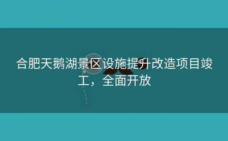 合肥天鹅湖景区设施提升改造项目竣工,全面开放 合肥天鹅湖景区设施提升改造项目竣工,全面开放