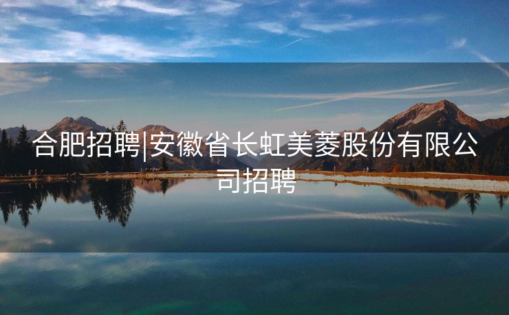 合肥招聘|安徽省长虹美菱股份有限公司招聘 合肥招聘|安徽省长虹美菱股份有限公司招聘