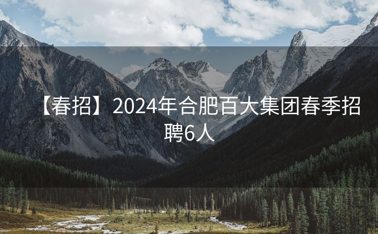 【春招】2024年合肥百大集团春季招聘6人 【春招】2024年合肥百大集团春季招聘6人