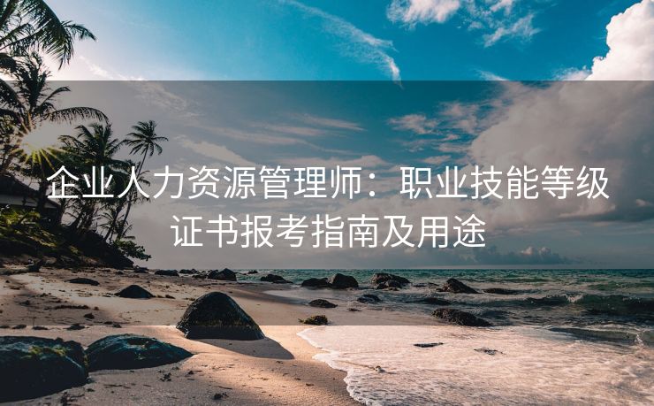 企业人力资源管理师:职业技能等级证书报考指南及用途 企业人力资源管理师:职业技能等级证书报考指南及用途