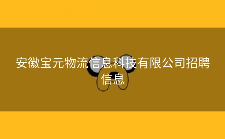 安徽宝元物流信息科技有限公司招聘信息 安徽宝元物流信息科技有限公司招聘信息