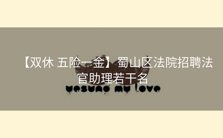 【双休 五险一金】蜀山区法院招聘法官助理若干名 【双休 五险一金】蜀山区法院招聘法官助理若干名