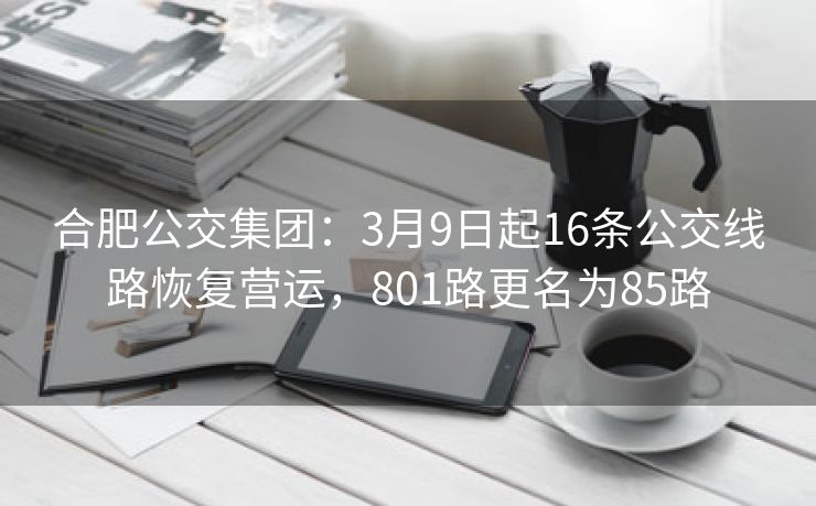 合肥公交集团:3月9日起16条公交线路恢复营运,801路更名为85路 合肥公交集团:3月9日起16条公交线路恢复营运,801路更名为85路