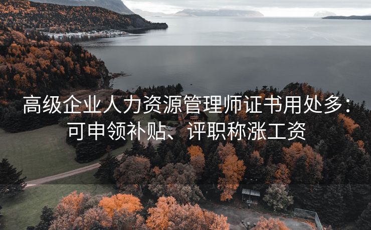 高级企业人力资源管理师证书用处多:可申领补贴、评职称涨工资 高级企业人力资源管理师证书用处多:可申领补贴、评职称涨工资