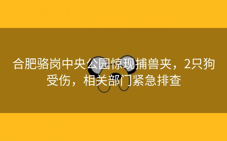 合肥骆岗中央公园惊现捕兽夹,2只狗受伤,相关部门紧急排查 合肥骆岗中央公园惊现捕兽夹,2只狗受伤,相关部门紧急排查