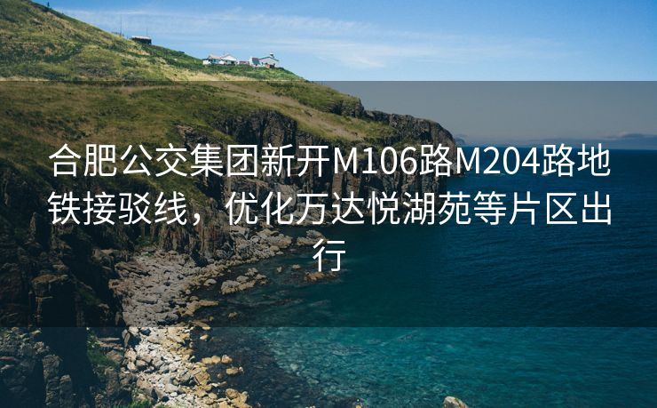 合肥公交集团新开M106路M204路地铁接驳线,优化万达悦湖苑等片区出行 合肥公交集团新开M106路M204路地铁接驳线,优化万达悦湖苑等片区出行