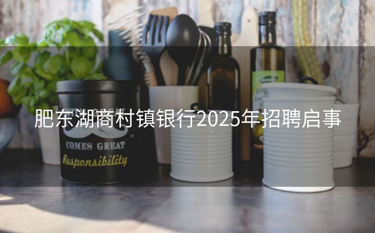 肥东湖商村镇银行2025年招聘启事 肥东湖商村镇银行2025年招聘启事