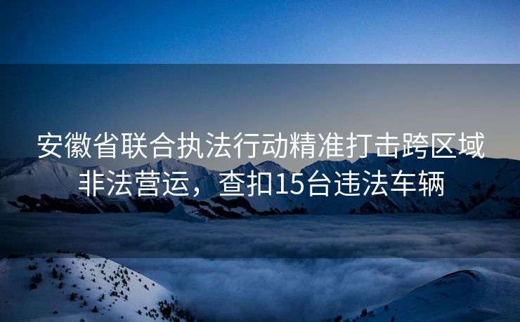 安徽省联合执法行动精准打击跨区域非法营运,查扣15台违法车辆 安徽省联合执法行动精准打击跨区域非法营运,查扣15台违法车辆
