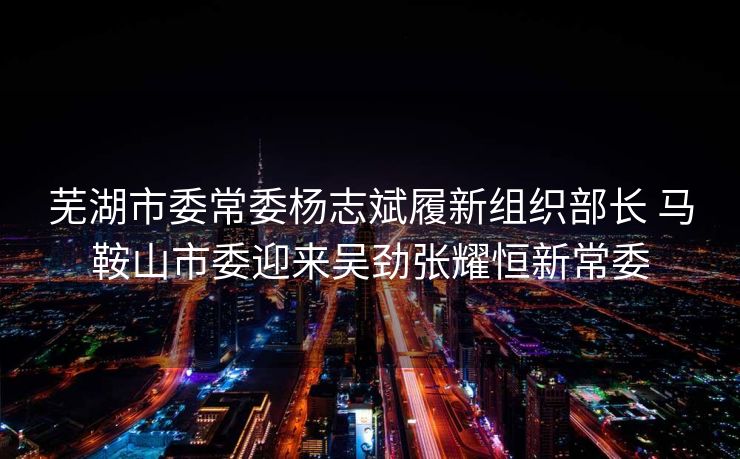 芜湖市委常委杨志斌履新组织部长 马鞍山市委迎来吴劲张耀恒新常委 芜湖市委常委杨志斌履新组织部长 马鞍山市委迎来吴劲张耀恒新常委