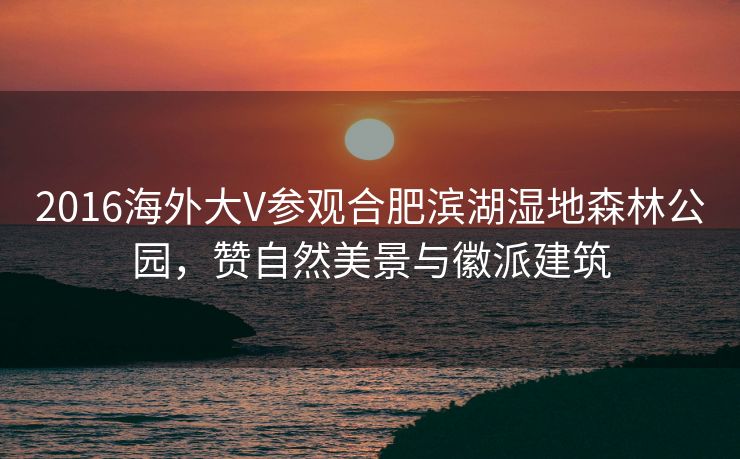 2016海外大V参观合肥滨湖湿地森林公园,赞自然美景与徽派建筑 2016海外大V参观合肥滨湖湿地森林公园,赞自然美景与徽派建筑