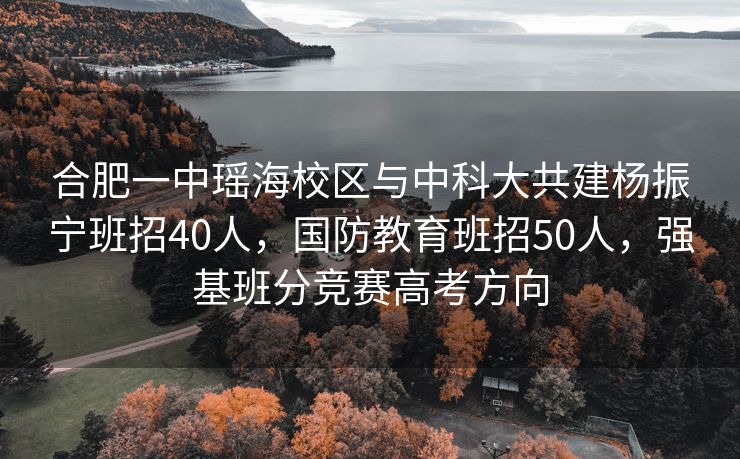 合肥一中瑶海校区与中科大共建杨振宁班招40人,国防教育班招50人,强基班分竞赛高考方向 合肥一中瑶海校区与中科大共建杨振宁班招40人,国防教育班招50人,强基班分竞赛高考方向