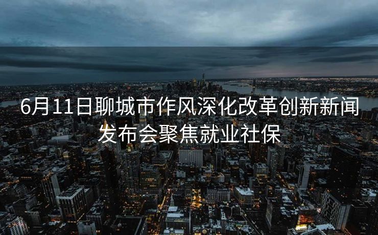 6月11日聊城市作风深化改革创新新闻发布会聚焦就业社保 6月11日聊城市作风深化改革创新新闻发布会聚焦就业社保
