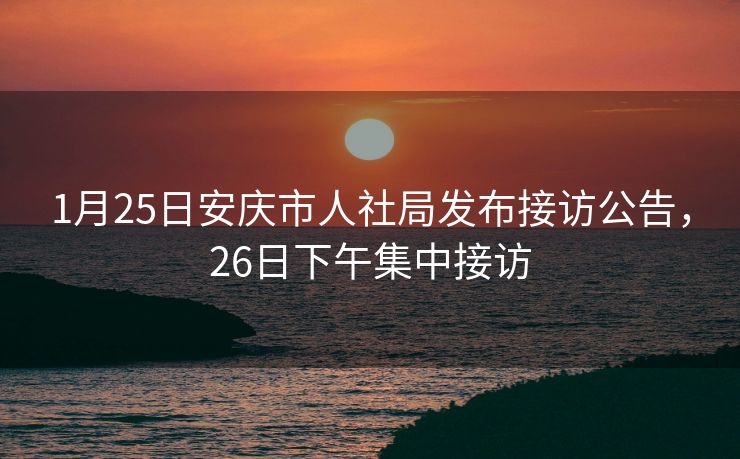 1月25日安庆市人社局发布接访公告,26日下午集中接访 1月25日安庆市人社局发布接访公告,26日下午集中接访