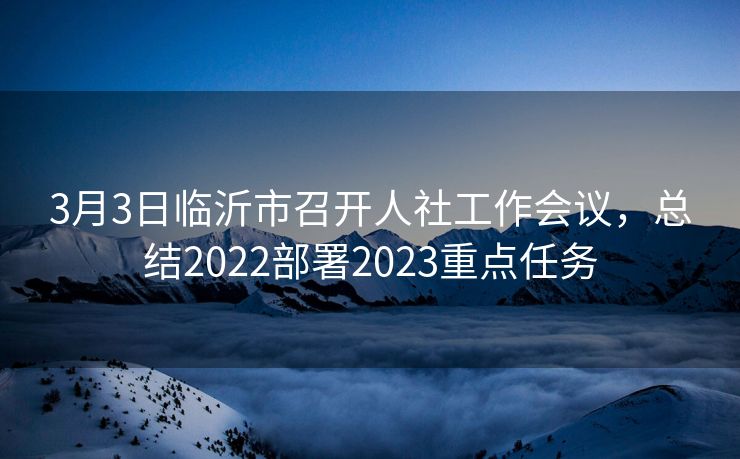 3月3日临沂市召开人社工作会议,总结2022部署2023重点任务 3月3日临沂市召开人社工作会议,总结2022部署2023重点任务